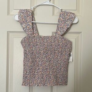 Old Navy Pink and White Crop Top